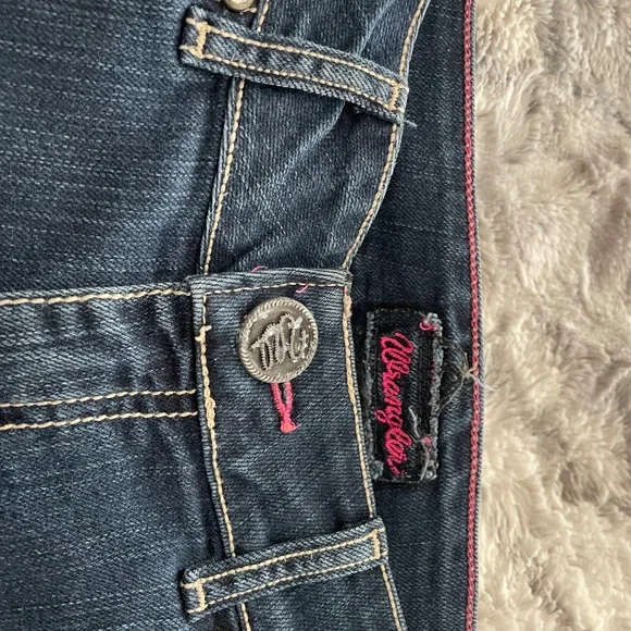 VINTAGE WRANGLER JEANS ,RED STITCHING, S3/4 x34 - Picture 8 of 12